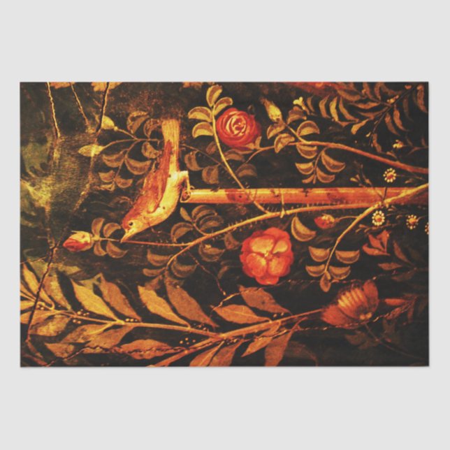 Papel De Seda POMPEII COLLECTION NIGHTINGALE COM ROSA, Vermelho (Frente )