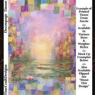 Papel De Seda Pond de Lírio de Água Pastel Nebuloso Suave EV4L D