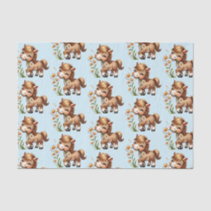 Papel De Seda Pônea Cute Comendo Patterno