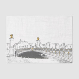 Papel De Seda Pont Alexandre III sobre o rio Sena - Paris França