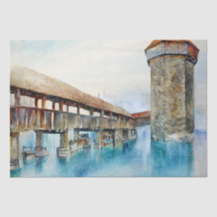 Papel De Seda Ponte da Capela em Luzerna (Suiça)