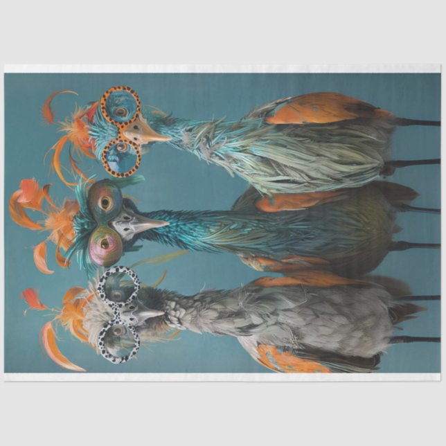 Papel De Seda Ponte de Despojamento Wackadoodle Brincando Aves (Frente )