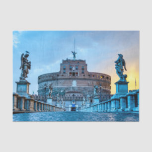 Papel De Seda Ponte Sant'Angelo ao amanhecer - Roma Itália