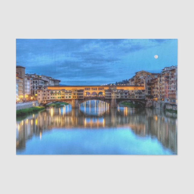 Papel De Seda Ponte vecchio em Florença, Itália (Frente )