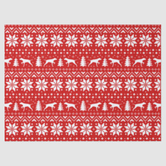 Papel De Seda Ponteiro Silhouettes Padrão de Natal Vermelho
