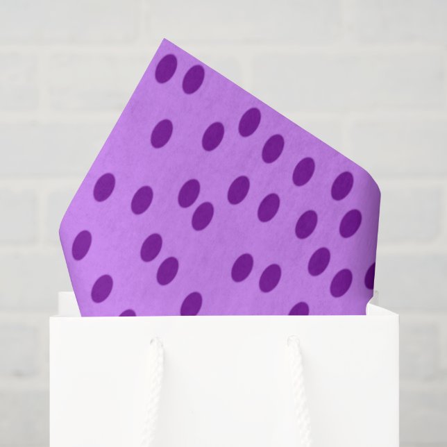 Papel De Seda Pontinhos Roxos Lavanda (Sacola de presentes)