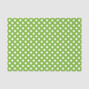 Papel De Seda Pontinhos verdes e brancos