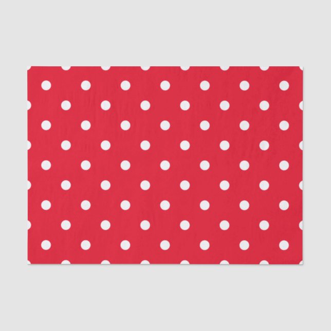 Papel De Seda Pontinhos Vermelhos e Brancos (Frente )