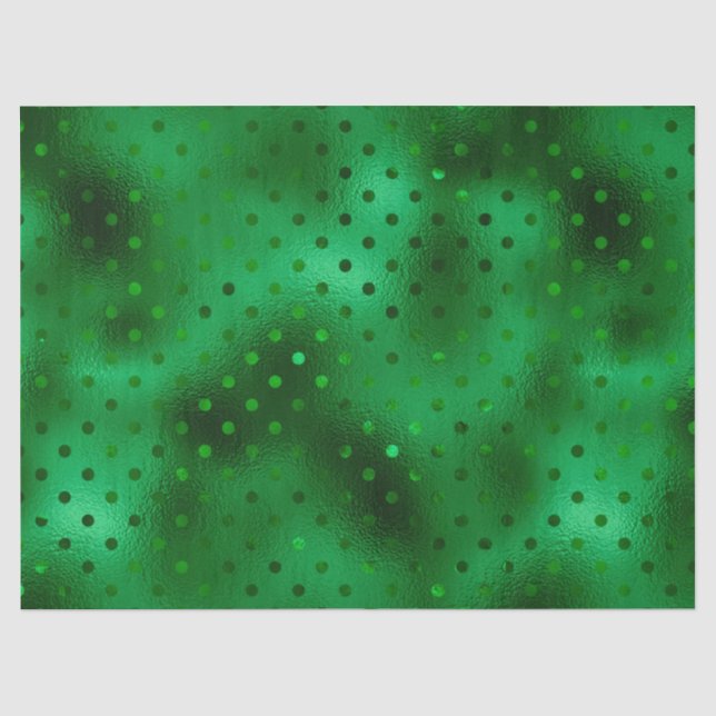 Papel De Seda Ponto de Bolha Verde (Frente )