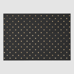 Papel De Seda Ponto preto dourado brilhante