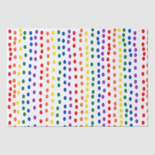 Papel De Seda Pontos arenosos Arco-Íris em Branco