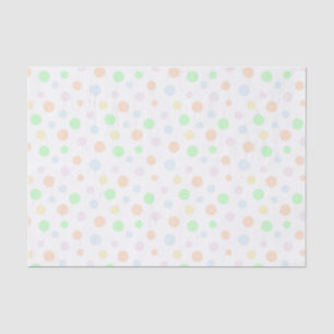 Papel De Seda Pontos Azuis, Verdes, Laranja, Amarelo e Rosa Past