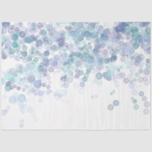 Papel De Seda Pontos Bokeh Azuis e Brancos Modernos e Elegantes