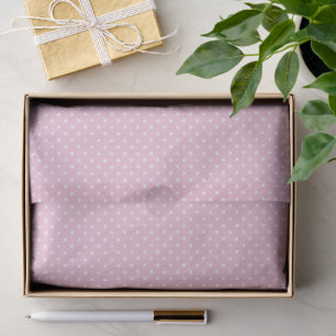 Papel De Seda Pontos Clássicos Branco - Rosa Claro