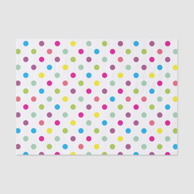 Papel De Seda Pontos Coloridos (Frente )