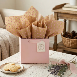 Papel De Seda Pontos Cor-De-Rosa De Verão Luz No Forte Castanho 