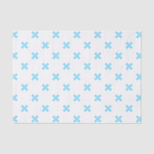 Papel De Seda Pontos crus azuis do bebê em branco