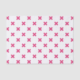 Papel De Seda Pontos cruzados de Fuchsia em branco