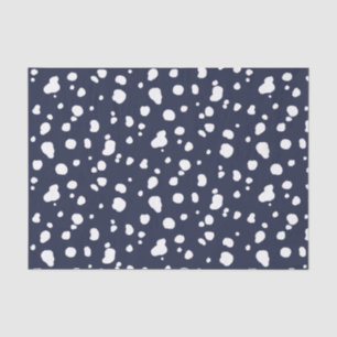 Papel De Seda Pontos Dalmatian brancos na moda & marinho
