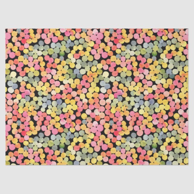 Papel De Seda Pontos de Aquarela abstrato Coloridos (Frente )