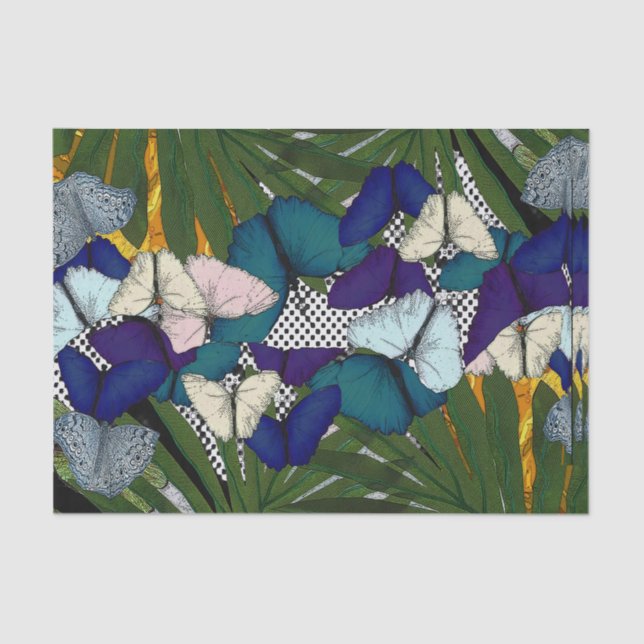 Papel De Seda Pontos de borboleta Desligamento/Papel tecidular (Frente )