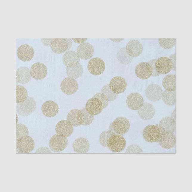 Papel De Seda Pontos de Brilho Azul e Dourado (Frente )