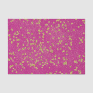 Papel De Seda Pontos de Confetti Glitzy Dourados Rosa