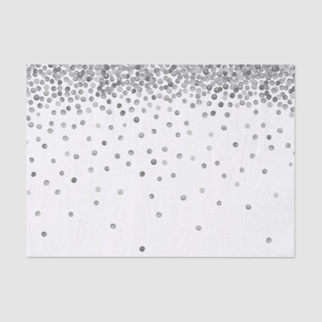 Papel De Seda Pontos de Confetti Silver (Frente )