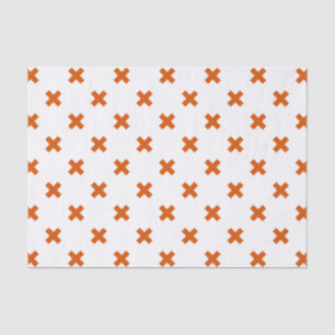 Papel De Seda Pontos de cruz laranja em branco