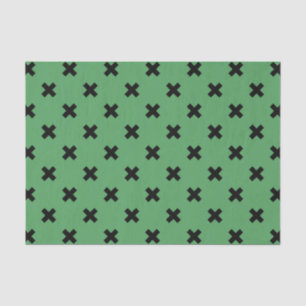 Papel De Seda Pontos de cruz pretos em verde