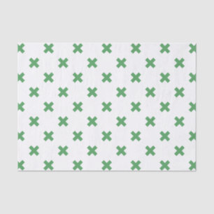 Papel De Seda Pontos de cruz verdes sobre o branco