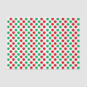 Papel De Seda Pontos de Natal Branco E Verde