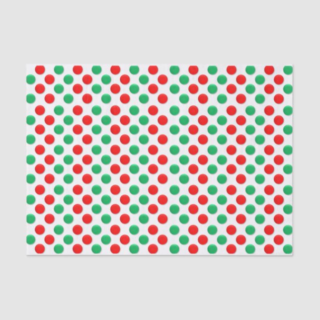 Papel De Seda Pontos de Natal Branco E Verde (Frente )