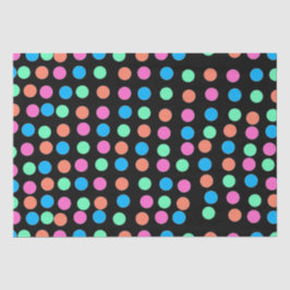 Papel De Seda Pontos de Pastel primavera em Preto