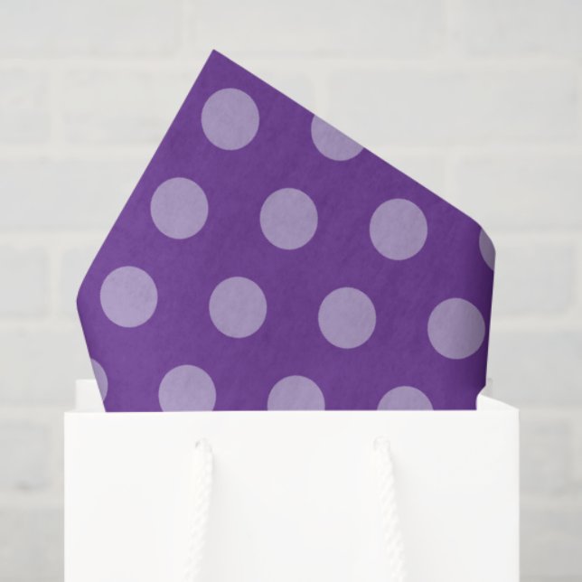 Papel De Seda Pontos Polka Roxos (Sacola de presentes)