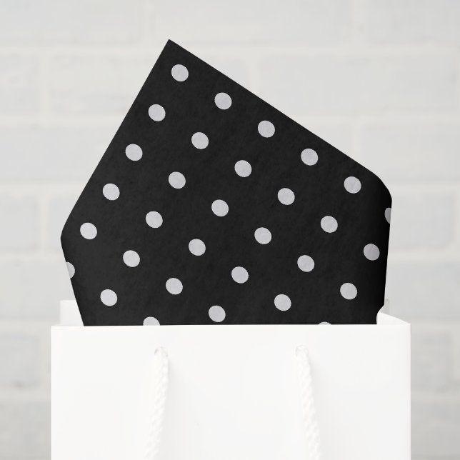 Papel De Seda Pontos Pretos e Brancos (Sacola de presentes)