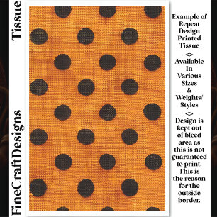 Papel De Seda Pontos Pretos em Laranja Design de Repetição DW2 D