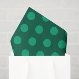 Papel De Seda Pontos Verde Esmeralda