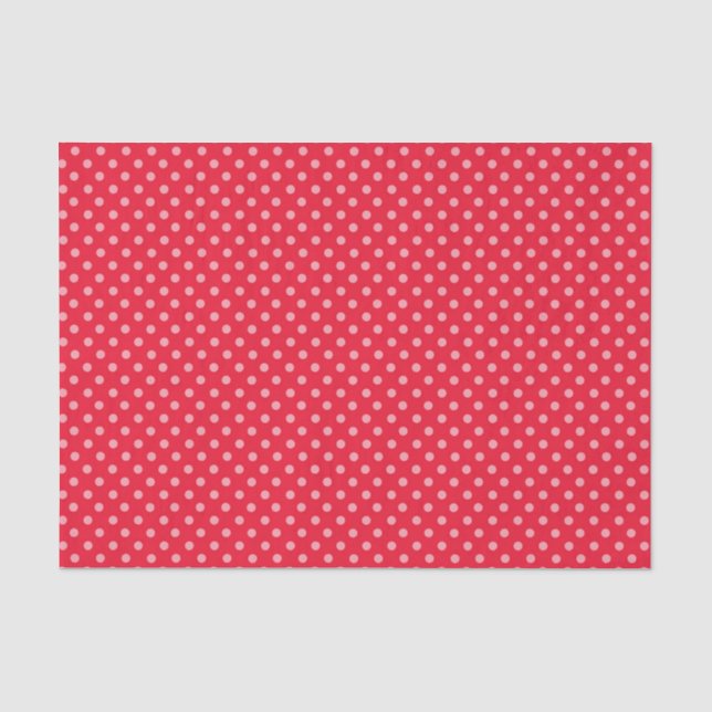 Papel De Seda Pontos Vermelhos e Rosas (Frente )