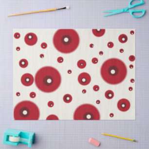 Papel De Seda Pontos Vermelhos Marfim Padrão Divertido Decoupage