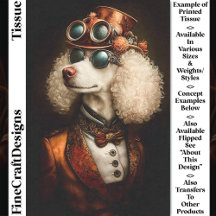 Poodle Branco Régio em estilo Steampunk CT8 Decoup