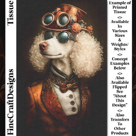Papel De Seda Poodle Branco Régio em estilo Steampunk CT8 Decoup