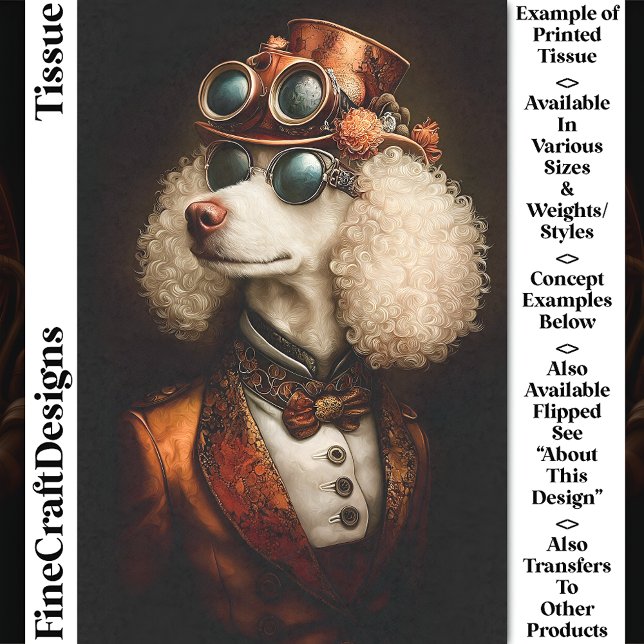 Papel De Seda Poodle Branco Régio em estilo Steampunk CT8 Decoup (Criador carregado)