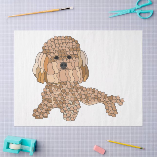 Papel De Seda Poodle Dog  (Arte )