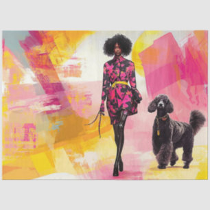 Papel De Seda Poodle Padrão da Abstrato de Desligar.