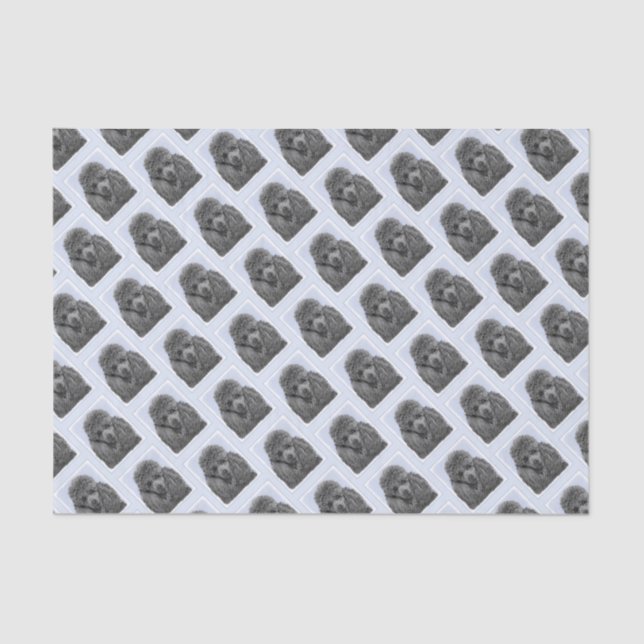 Papel De Seda Poodle Painting Miniature Toy Black (Frente )