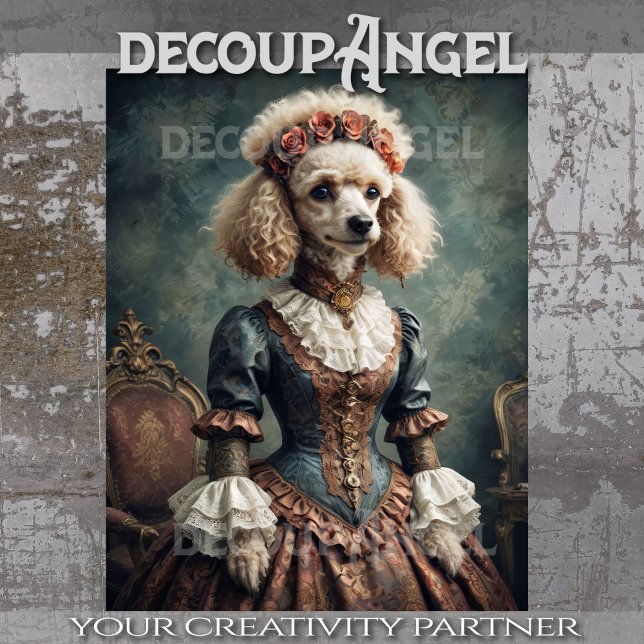 Papel De Seda Poodle Vitoriano - Decoupage- (Criador carregado)