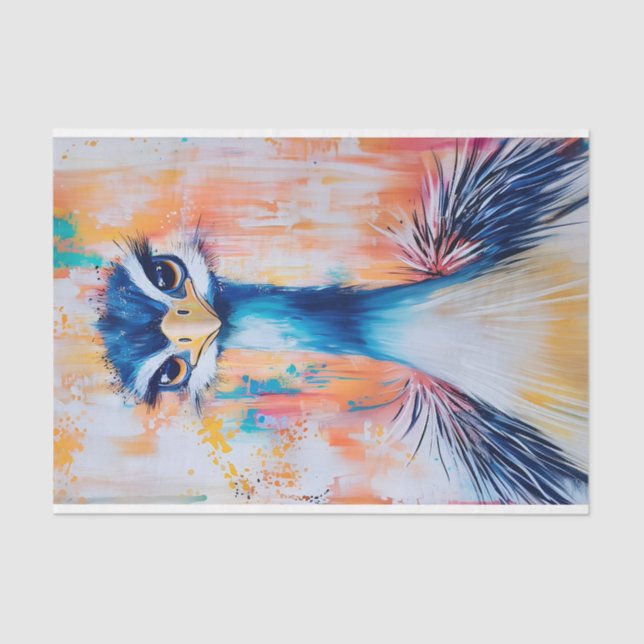 Papel De Seda Pop Art Bird, DJ2L Negrito e Vibrante (Frente )