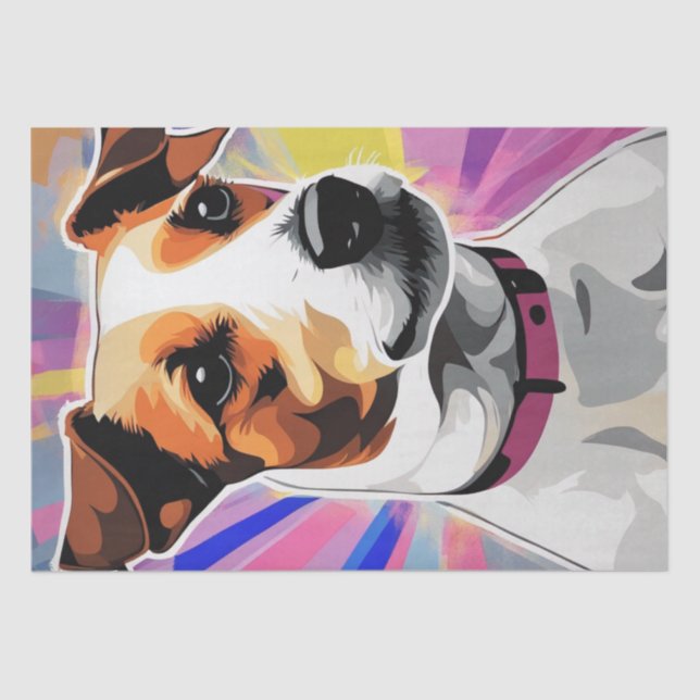 Papel De Seda Pop Art Pup: Jack Russell Terrier Decoupage (Frente )