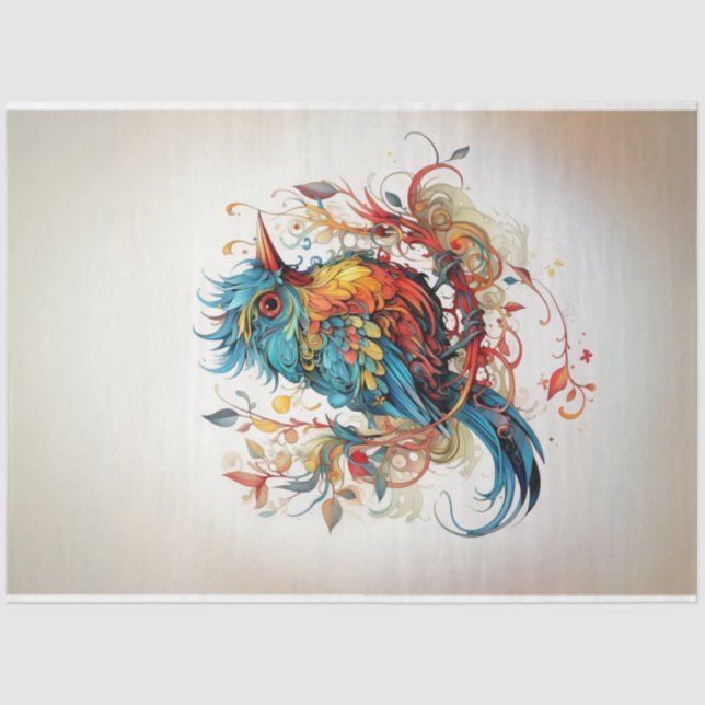 Papel De Seda Pop de Aves de Decoupage do Paraíso (Frente )